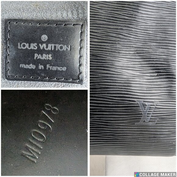 LOUIS VUITTON Paris Montaigne Epi Pont Neuf Leather Black Clutch Charm BAG - Picture 5 of 16